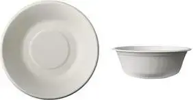 Papstar round sugarcane bowl "pure" 680 ml — compostable, made from renewable resources, white