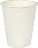 Papstar paper cup from sugarcane 'pure' 0.2 L, white, compostable, microwave-safe — single piece