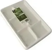 Papstar PAPSTAR Zuckerrohr-Menü-Tray "pure" 5-секционный компостируемый лоток из тростниковой массы, белый (MPN 89881)