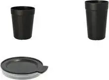 Крышка для многоразового стакана Papstar Circulware 97029, чёрная, полипропилен с 30% минерального наполнителя — 1 шт.
