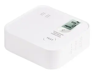 LOGILINK gas detector SC0123 — Carbon dioxide (CO2) electrochemical, LCD display, battery-powered, ceiling/wall mount