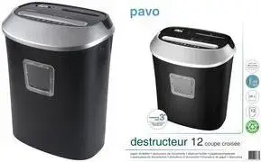 Шредер pavo Crosscut 12, фракция 5 x 38 мм, производительность 12 листов A4, рабочая ширина 220 мм