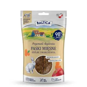 Лакомство для собак BALTICA Przysmaki Regionów Meat Strips Rabbit with Carrot — 90 г, кролик с морковью