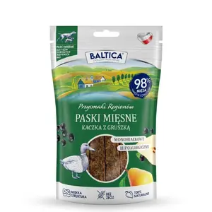 Лакомство для собак BALTICA Przysmaki Regionów мясные полоски Утка с грушей, 90 г