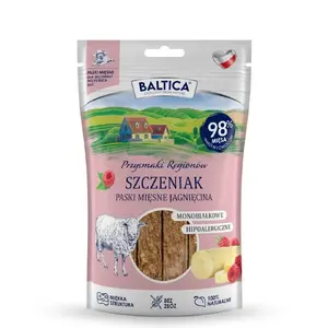 BALTICA dog treat meat strips Lamb – single pack 90 g, natural snack for dogs