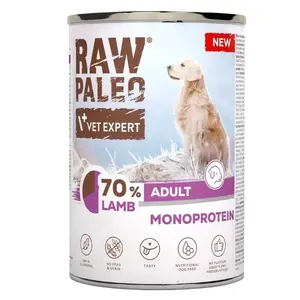 Mitrs suņu barības VETEXPERT Raw Paleo Lamb, vienproteīna jēra recepte, 400 g
