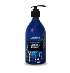 Liquid Omega-3 Fish Oil Supplement for Dogs and Cats HOLISTA 500 ml