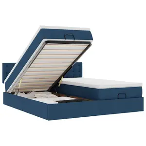 Gulta VidaXL 3312835 ar auduma apdari, slodzes noturība 280 kg, matrace 200×203 cm