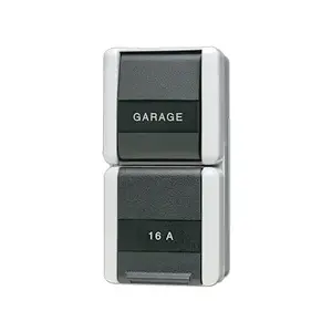 JUNG 876NAW spiedpogas slēdzis, IP44, 250V, melns un balts
