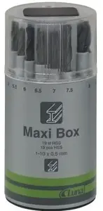 Drill bit set Luna HSS cylindrical for metal — assorted diameters 1.5–10 mm (MPN 209540103)