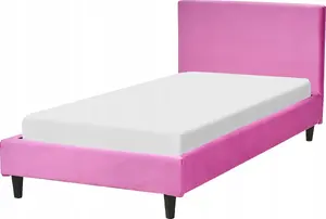 Кровать велюровая Beliani FITOU 90 x 200 см фуксия