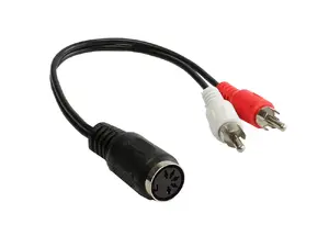 Alcasa AD-5B2CS аудио кабель 0,2 m 2 x RCA DIN (5-pin) Черный, Красный, Белый