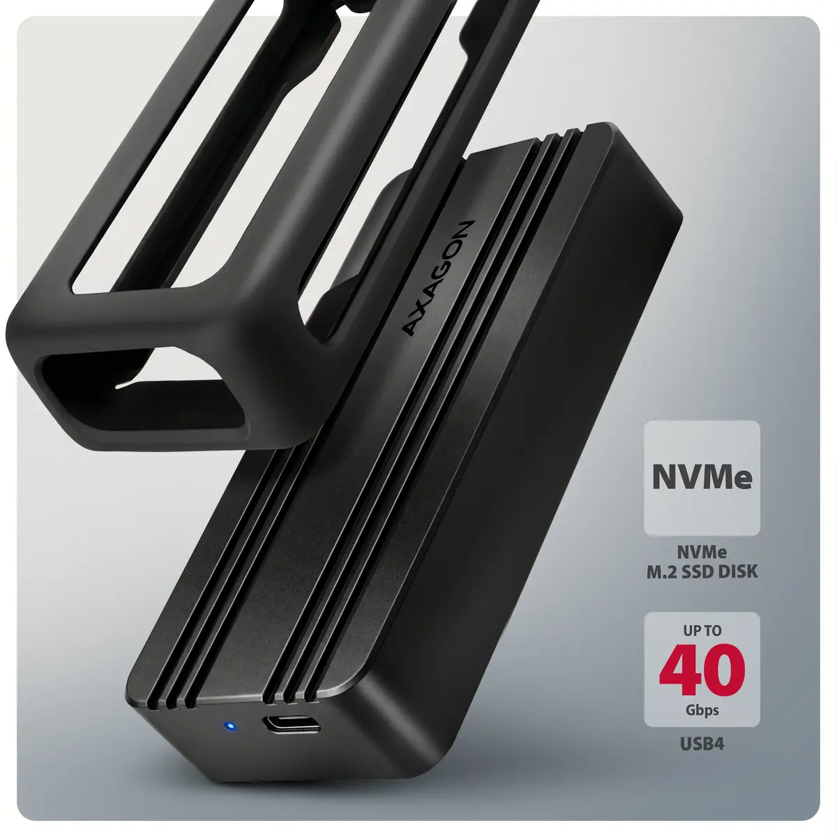 AXAGON EEM2-40G M.2 NVMe SSD Enclosure USB-C Photo 2