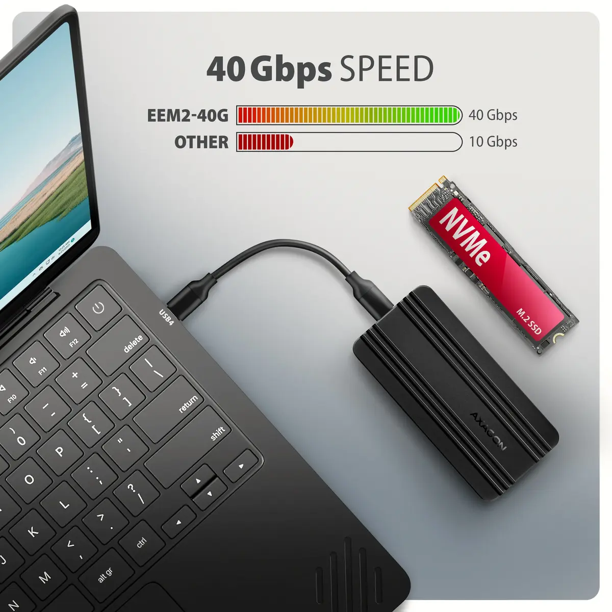 AXAGON EEM2-40G M.2 NVMe SSD Enclosure USB-C Photo 5