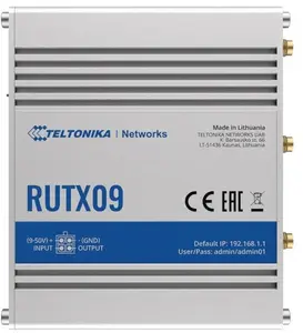 Teltonika Networks RUTX09 LTE Cat 6 Industrial Router with 4x Gigabit Ethernet and GNSS