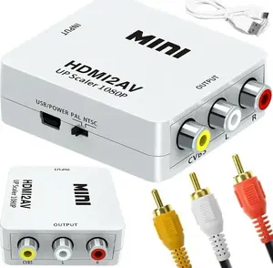 Retoo E377 RCA to HDMI AV Adapter, 3x RCA (Cinch) to HDMI Converter, White