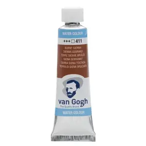 Talens Van Gogh Water-Based Watercolor Paint, Burnt Sienna, 10 ml Tube