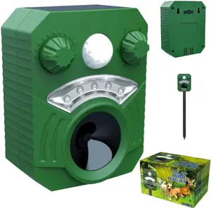 Solar ultrasonic and light animal repeller Retoo ER1123 — ultrasonic & LED deterrent for rodents, martens, mice