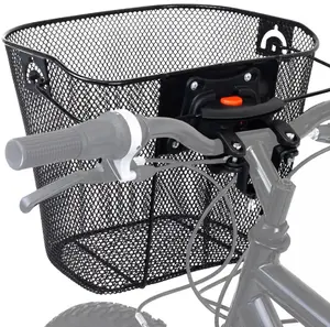 Wozinsky WKM-MM Metal Bicycle Handlebar Basket - Black