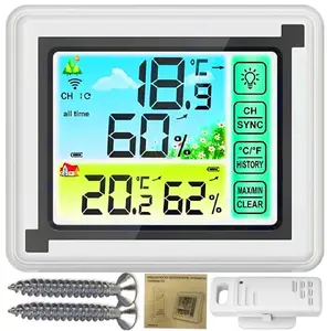 Retoo Wireless Weather Station with Thermometer, Hygrometer and 1 External Sensor -20-70C