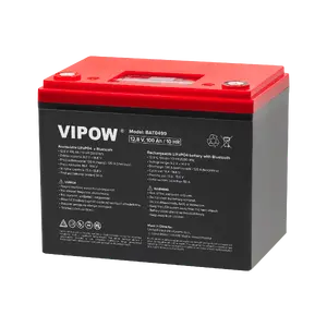 Vipow LiFePO4 litija akumulators 12.8V 100Ah 1280Wh ar digitālo ekrānu un Bluetooth