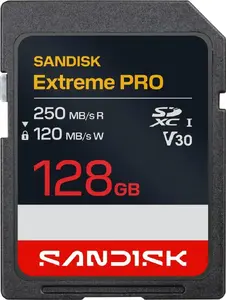 SanDisk Extreme PRO 128GB SDXC UHS-I Memory Card, V30, U3, up to 200 MB/s Read Speed, 4K UHD Support
