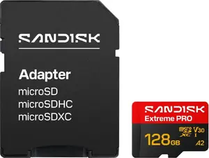 SanDisk Extreme PRO 128GB microSDXC UHS-I V30 A2 Memory Card