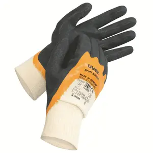 Uvex 6055810 Profi Ergo XG 20A Protective Gloves, Cotton, Black and Yellow