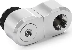 Alphacool Apex Grip Offset Fitting 27mm 2x 90° G1/4 Male to Female Rotatable Chrome