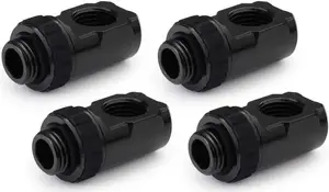 Alphacool Apex Grip 90° G1/4 Male to Female Rotary Adapter, Black, 4-Pack