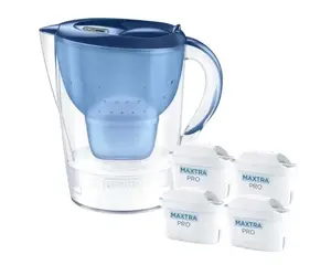 Фильтр-кувшин для воды BRITA Marella 2,4 л с 4 картриджами MaxtraPro, синий