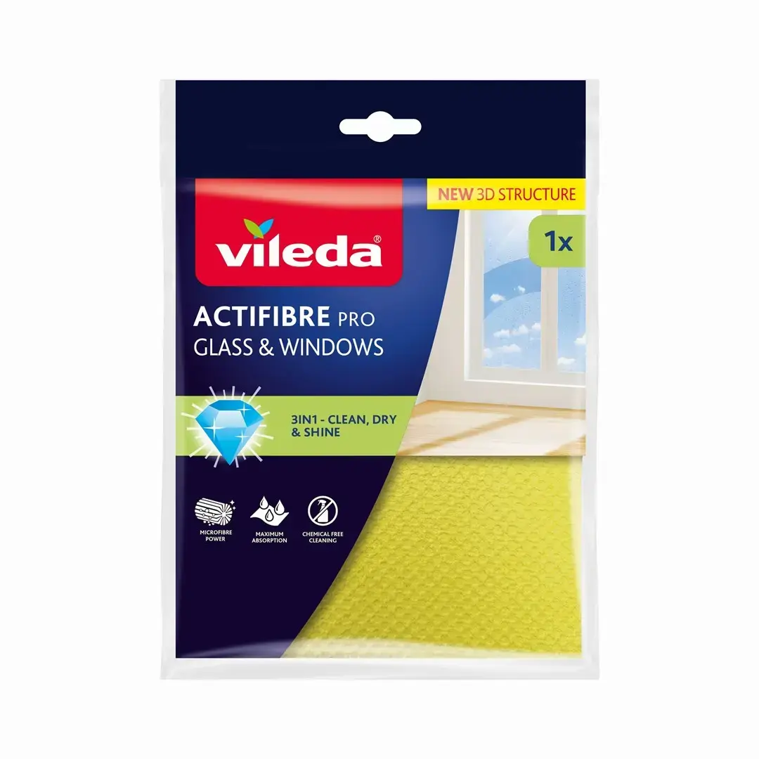 Vileda Actifibre Pro Glass and Window Cleaning Cloth Photo 2