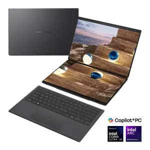 Asus Zenbook Duo UX8407AA-SN066W Laptop, 14" 3K OLED Touchscreen, Intel Core Ultra 9 185H, 32GB RAM, 2TB SSD, Intel Arc Graphics, Windows 11 Home