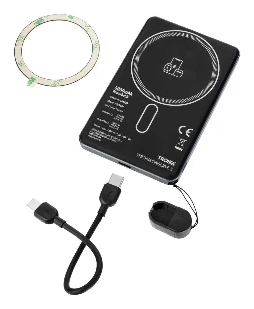 TROIKA POP50 Power Bank 5000 mAh Wireless Charger Photo 2