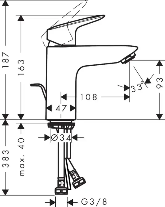 Hansgrohe Logis 71100000 izlietnes jaucējkrāns Photo 6