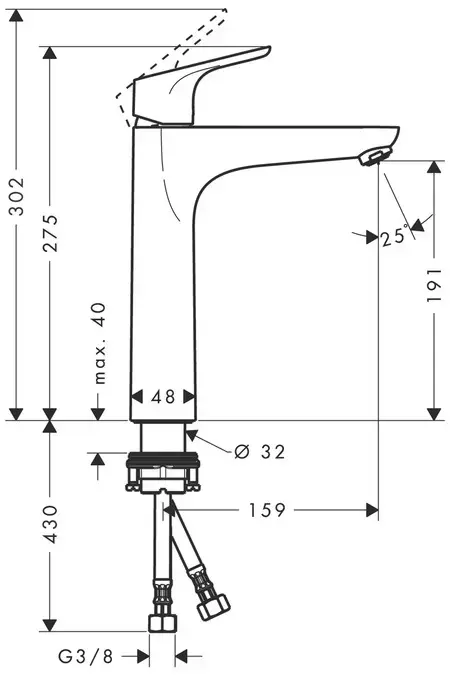 Смеситель для раковины Hansgrohe Focus 190 Photo 2