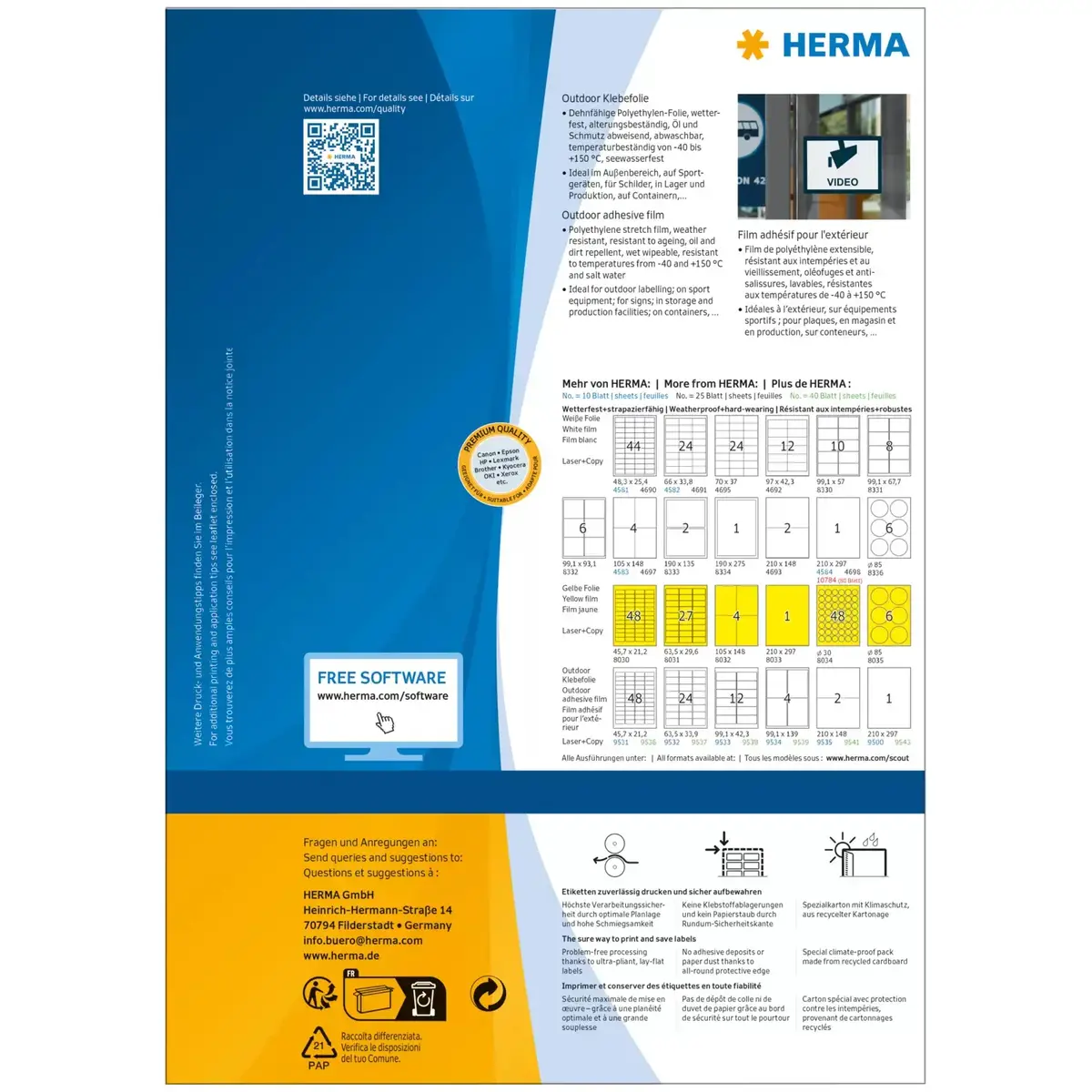 HERMA 9537 A4 Rectangular Labels 63.5 x 33.9 mm Photo 2
