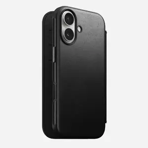 Nomad Modern Leather Folio Case for iPhone 17, Black