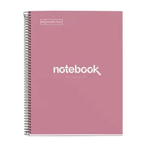 MAUL A469326 A4 Writing Notebook, 80 Sheets, Squared, Hardcover, Pink