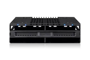 Icy Dock MB024SP-B FlexiDock 4x 2.5-inch SATA/SAS Mobile Rack for 5.25-inch Bay, Black