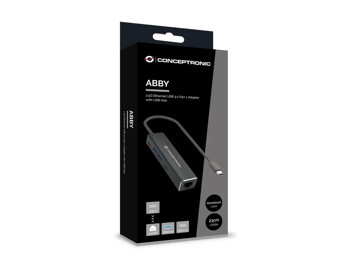 Conceptronic ABBY14B 2.5G Ethernet USB 3.2 Gen 1 Adapter Photo 4