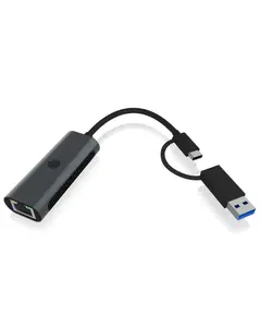 ICY BOX IB-LAN301-C3 USB Type-A and USB Type-C to 2.5 Gigabit Ethernet Adapter