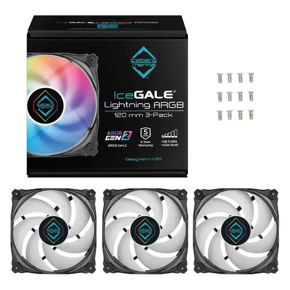 Iceberg Thermal IceGALE Lightning ARGB 120 mm ventilators, 3 gab. Photo 14