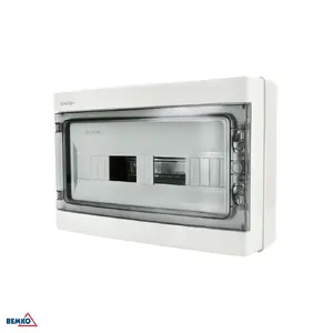 Surface-mounted hermetic distribution board IP65 with 24N+24PE terminals, 2x12 modules