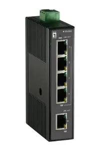 Промышленный неуправляемый коммутатор LevelOne, 5 портов Fast Ethernet, монтаж на DIN-рейку, от -20°C до 70°C