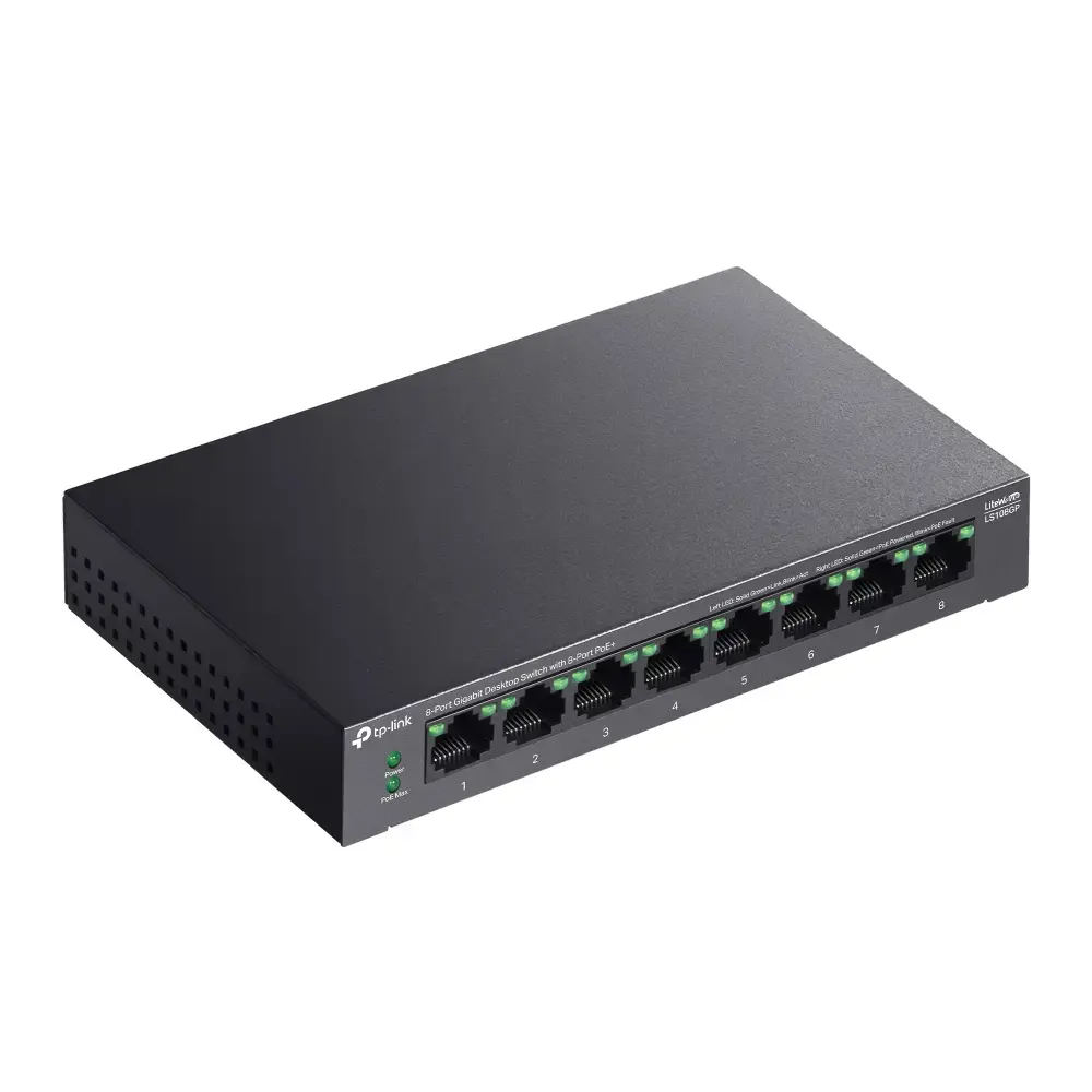TP-Link LiteWave LS108GP 8-portu Gigabit PoE+ komutators Photo 4