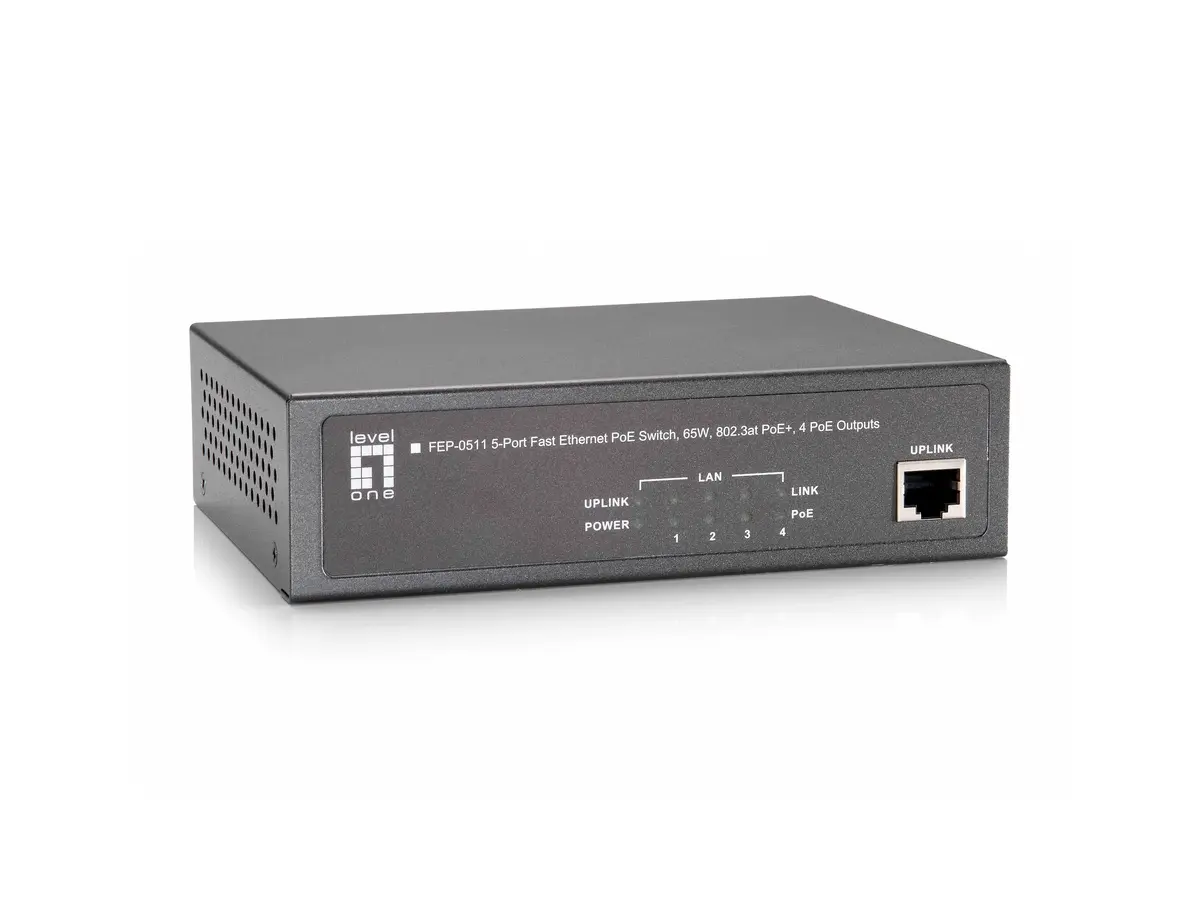 LevelOne FEP-0511 5-Port Fast Ethernet PoE Switch Photo 2