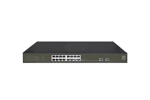 LevelOne Hilbert GES-2118P 18-Port Gigabit PoE Smart Lite Switch, 16 PoE Ports, 2 SFP Slots, 230W