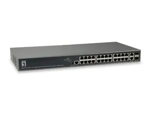 LevelOne TURING GEP-2682 26-portu L3 Lite pārvaldāms Gigabit PoE komutators, 24 PoE porti, 370W, 2 x SFP/RJ45 Combo