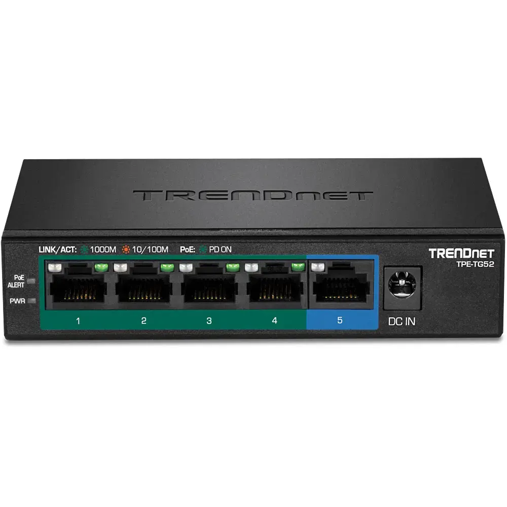Сетевой коммутатор Trendnet TPE-TG52 5-портовый Gigabit PoE+ Photo 2
